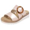 Pantolette REMONTE, Damen, Gr. 37, braun (kupferfarben), Leder, metallic, modisch, Schuhe, Keilabsatz, Sommerschuh, Schlappen mit Zierschnalle