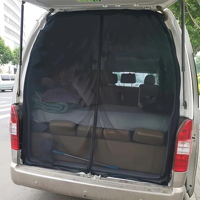 TEMU Magnetic Mesh Tailgate Screen For Vw T5/ - Insect & Fly Barrier, Nylon Material, Easy Magnetic Installation, Black, Accessory | Mesh Door Cover | Magnetic Closure Net Rv Screens, Rv Curtains Image