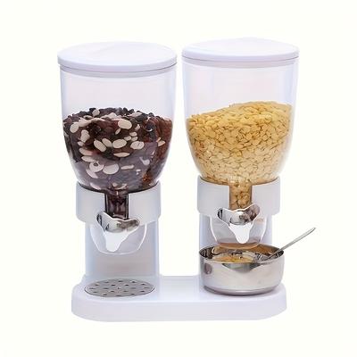 TEMU Faridabio Food Dispenser Set - Leakproof Storage Containers For Oats, Nuts, Snacks, And Cereals - Abs Material, White Kitchen Organizers With Multiple Compartments Image