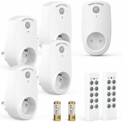 Alovez - Set mit 5 programmierbaren Steckdosen, kabelloser Fernbedienungssteckdose mit 2 Image