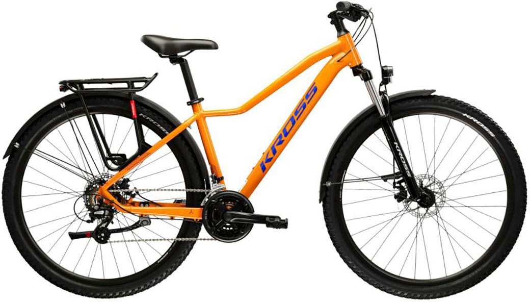 Mountainbike KROSS "Damen Hardtail Lea 2.0" Gr. 46, orange (orange, schwarz), Fahrräder, 46cm, 29 Zoll (73,66cm) hinten: 29 Zoll (73,66cm) Image