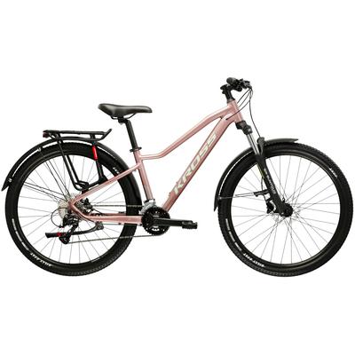 Mountainbike KROSS "Damen Hardtail Lea 4.0 EQ" Gr. 46, rosa (rosa, schwarz), Fahrräder, 46cm, 29 Zoll (73,66cm) hinten: 29 Zoll (73,66cm)