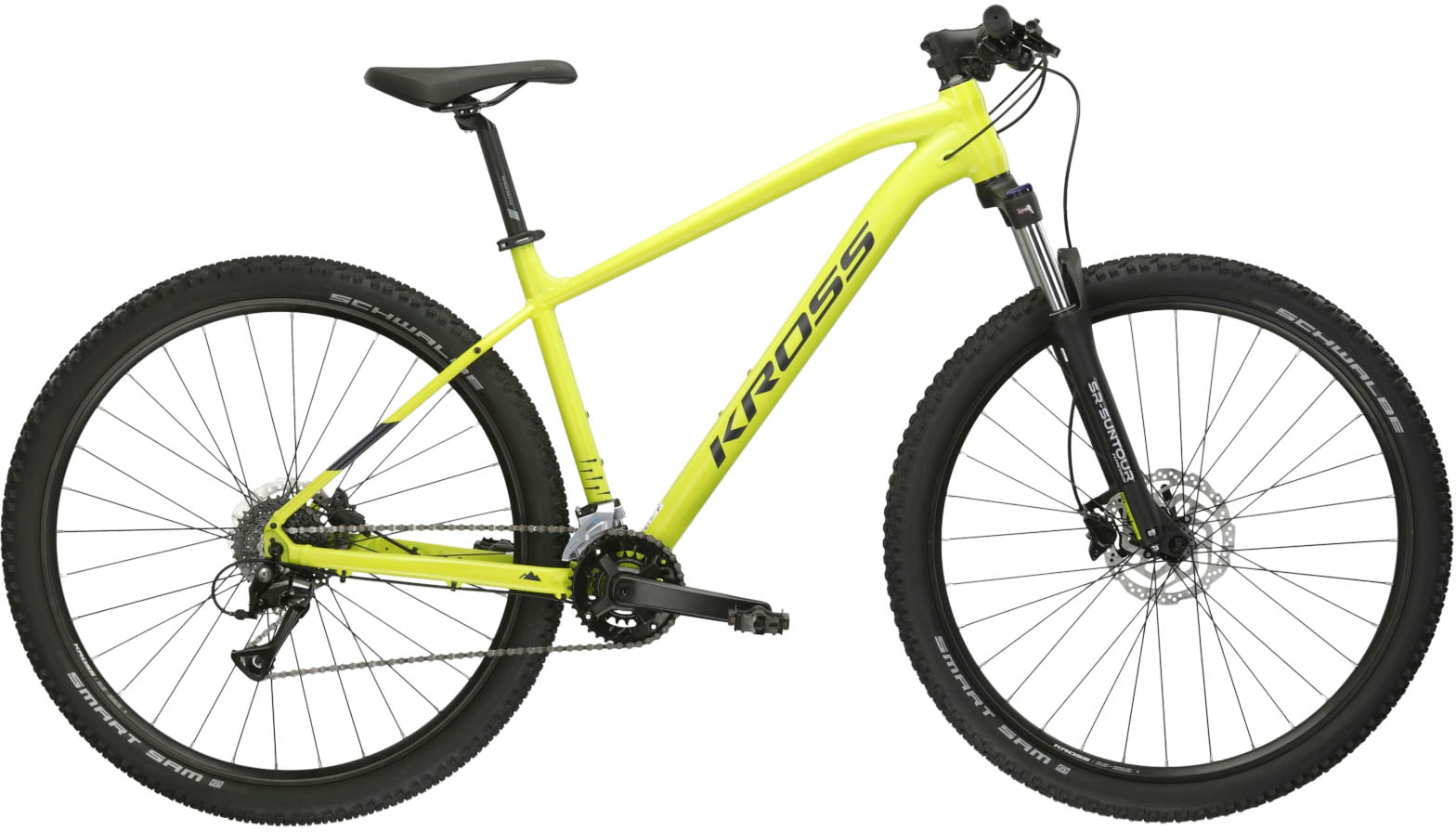 Mountainbike KROSS "Hardtail Level 1.0" Gr. 48, grün (lime, schwarz), Fahrräder, 48cm, 29 Zoll (73,66cm) hinten: 29 Zoll (73,66cm) Image