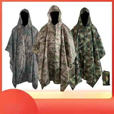 Man Military Impermeable Zipper Camo Raincoat Waterproof Rain Coat Men Raincoat Women Awning The Rain Motorcycle Rain Poncho