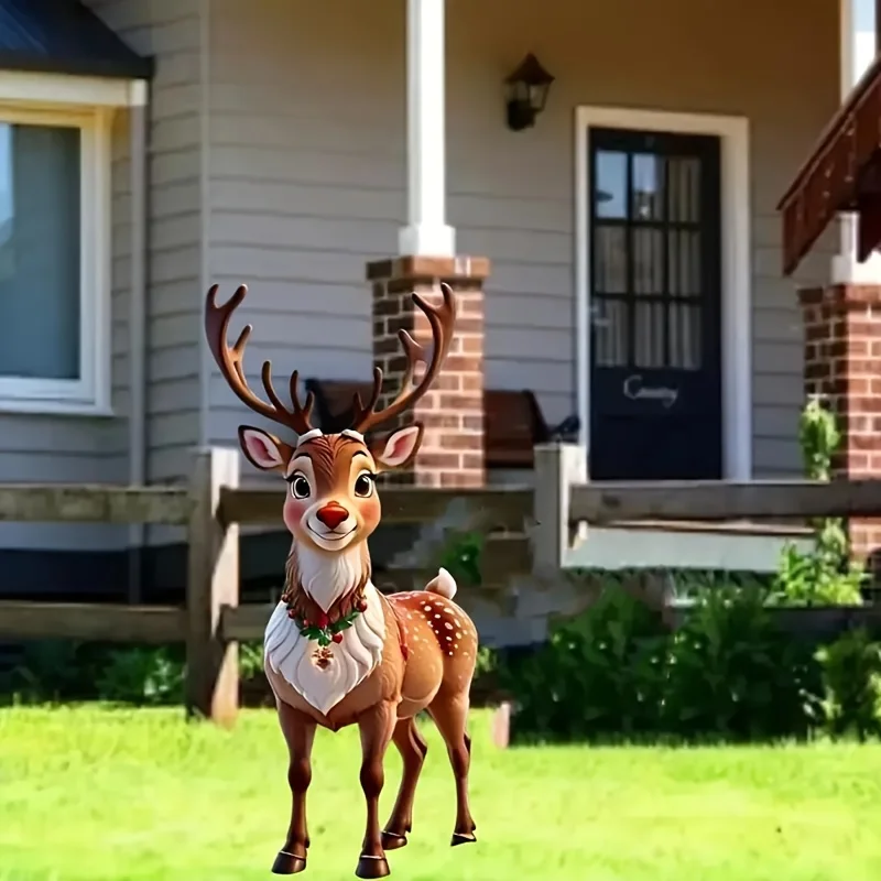 1/2Pcs 2D Flache Acryl Garten Stake Milu Deer Outdoor Garten Dekoration Simulation Tier Garten Karte Einsatz Bauernhof einfügen Dekor