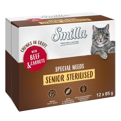 24 x 85 g Bœuf et carottes sachet fraîcheur Senior Sterilised Smilla