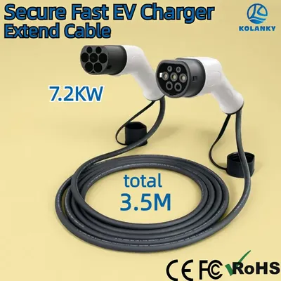 Tragbares EV-Ladekabel, 7,2 kW, Elektroauto-Ladegerät, 1P EVSE-Kit, EV-Kabel, Typ 2, Stecker auf Typ Image