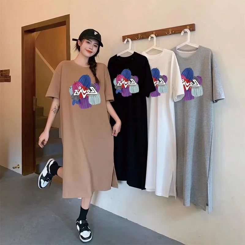 Mode-Trend Gedruckt Kurzarm Frauen Mutterschaft Kleid Sommer Lose Bequeme Rundhals Hause Tragen Image