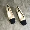 Büro Frau Schuhe Beige Mode Leder Casual Schuhe Für Frauen Blockabsatz Karree Niedrigen Elegante