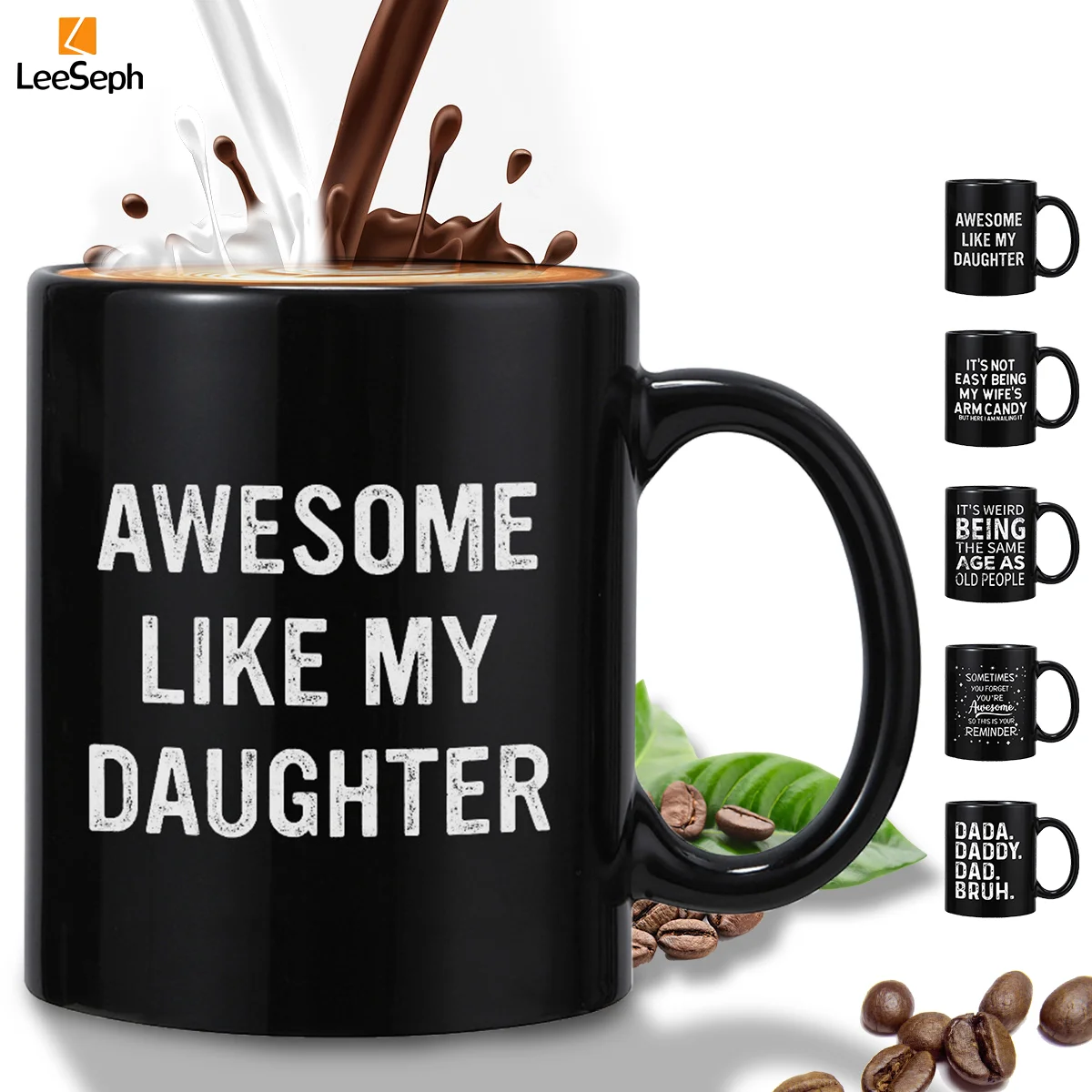 Leeseph Vatertagsgeschenktassen, feiern Sie Papa mit unseren hochwertigen Keramikbechern, perfekt für Vatertag oder jeden Anlass Image