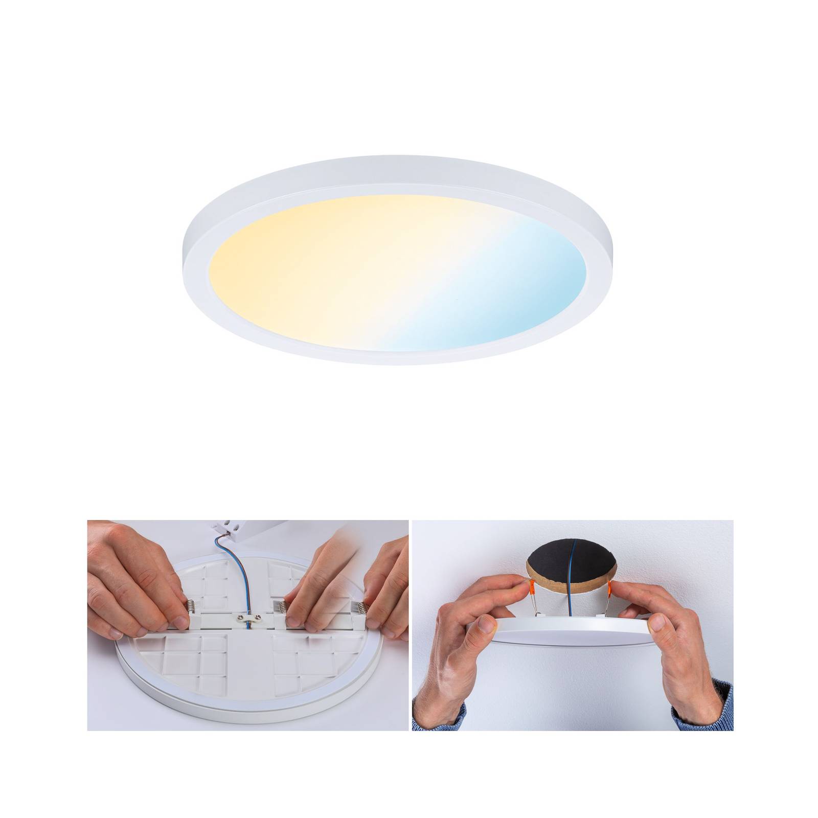 Paulmann Panel Areo ZigBee CCT rund weiß 17,5cm Areo, dimmbar, weiß / opal, für Wohn- / Esszimmer, Kunststoff, Modern, ZIGBEE