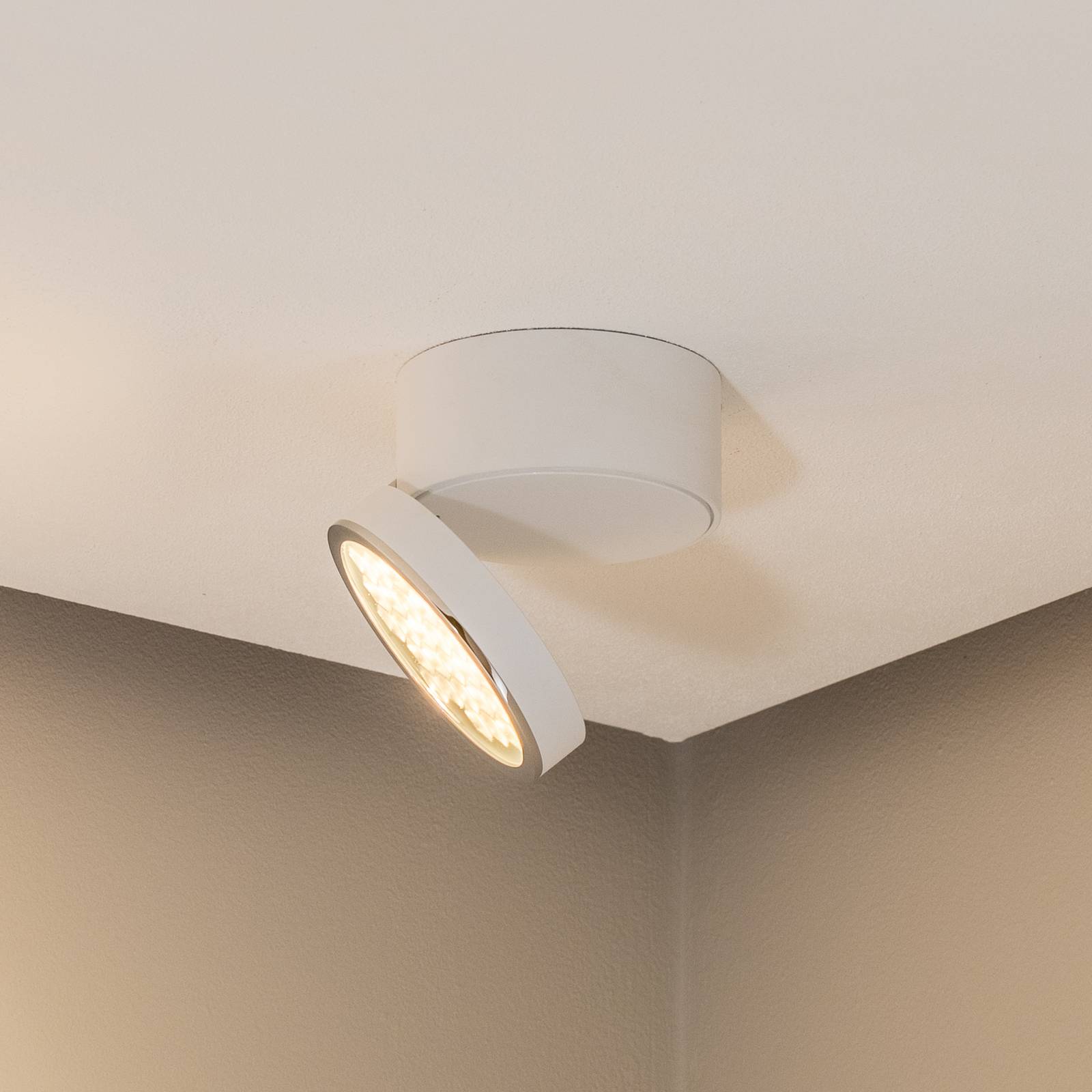 BEGA LED-Deckenstrahler 51312.1 weiß Metall DALI schwenkbar 51.312,, dimmbar, weiß / opal, für Wohn- / Esszimmer, Aluminium, Modern, LED Deckenlampe