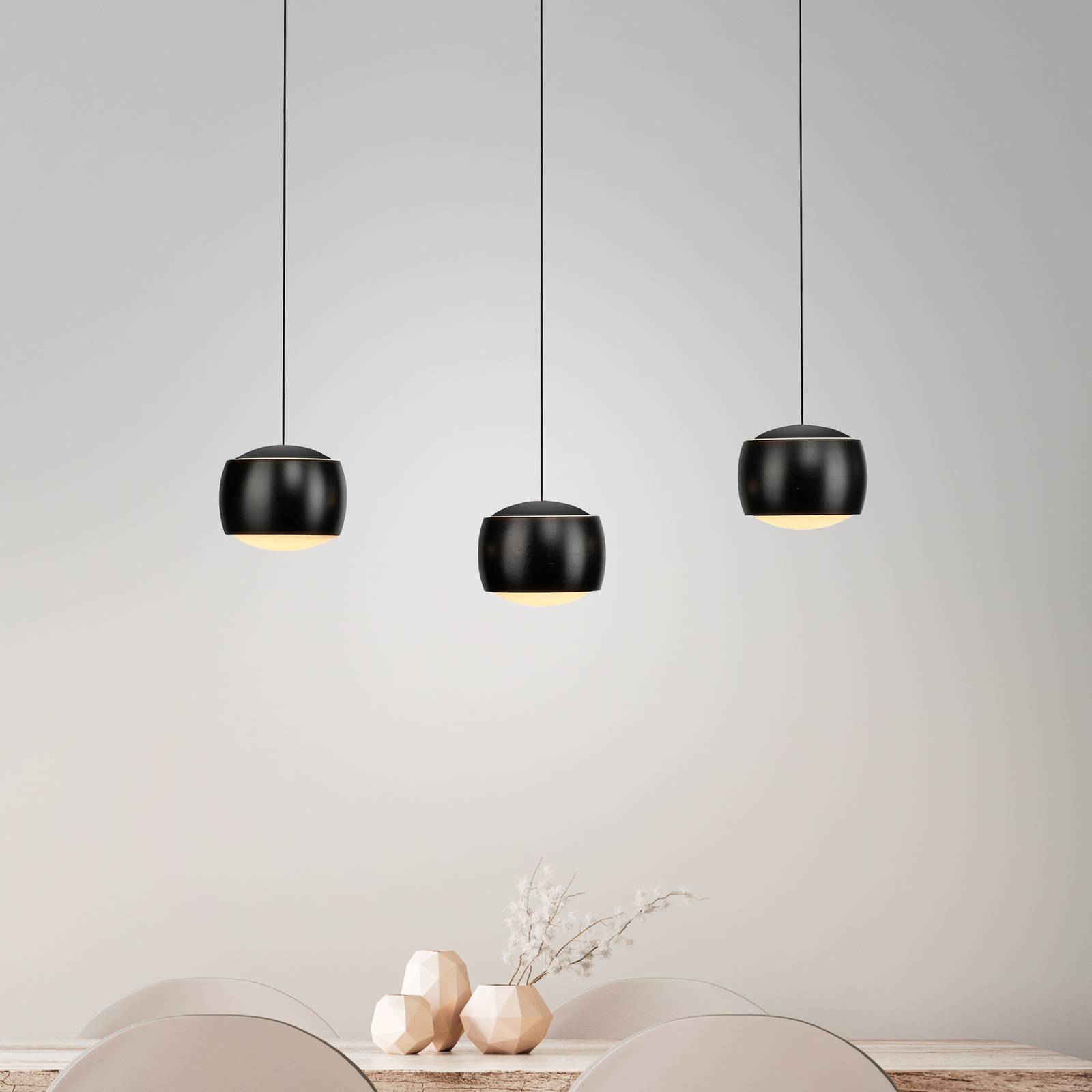 JUST LIGHT. GmbH Hängelampe Ballini, dimmbar, schwarz, für Wohn- / Esszimmer, Metall, Modern, Pendelleuchte