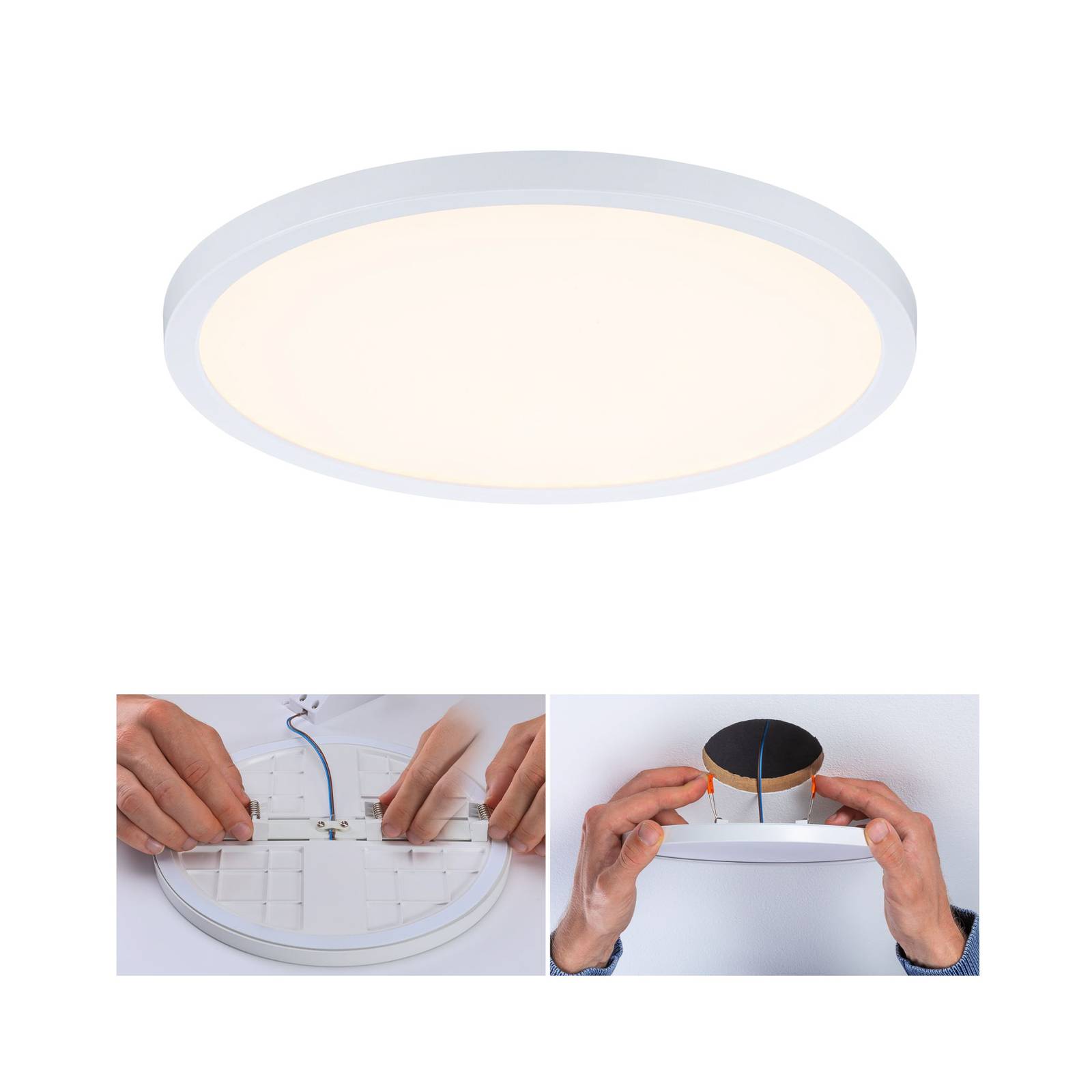 Paulmann Panel Areo 830 rund weiß 3stepdim 23cm Areo, dimmbar, weiß / opal, für Wohn- / Esszimmer, Kunststoff, Modern