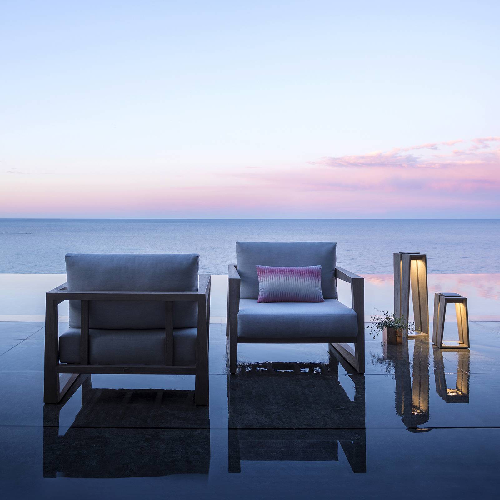 Les Jardins LED-Solarlaterne Skaal mit Sensor, 65 cm Skaal, dimmbar, Holz hell, Holz, Solarleuchten