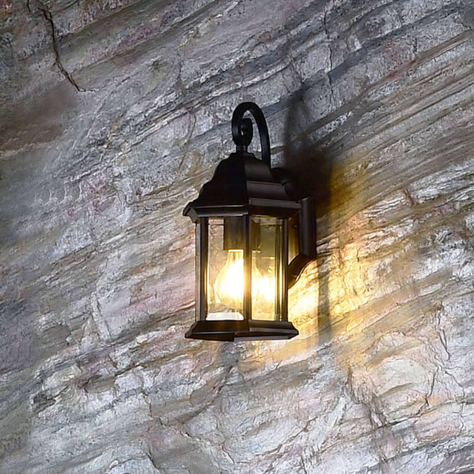 Deko-Light Aussenwandleuchte Saiph, dimmbar, schwarz, Aluminium, Antik, Wandleuchte außen