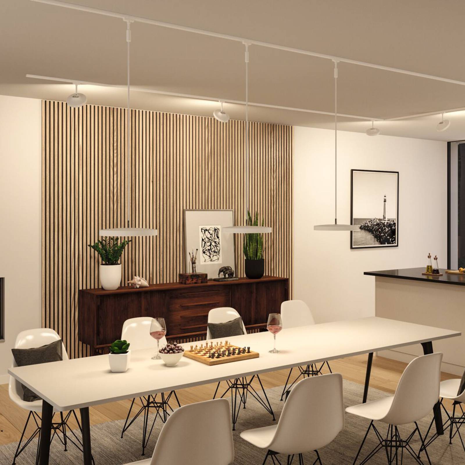 Paulmann URail Hildor LED-Pendel weiß 4.000K Hildor, dimmbar, weiß / opal, für Arbeitszimmer / Büro, Metall, Modern