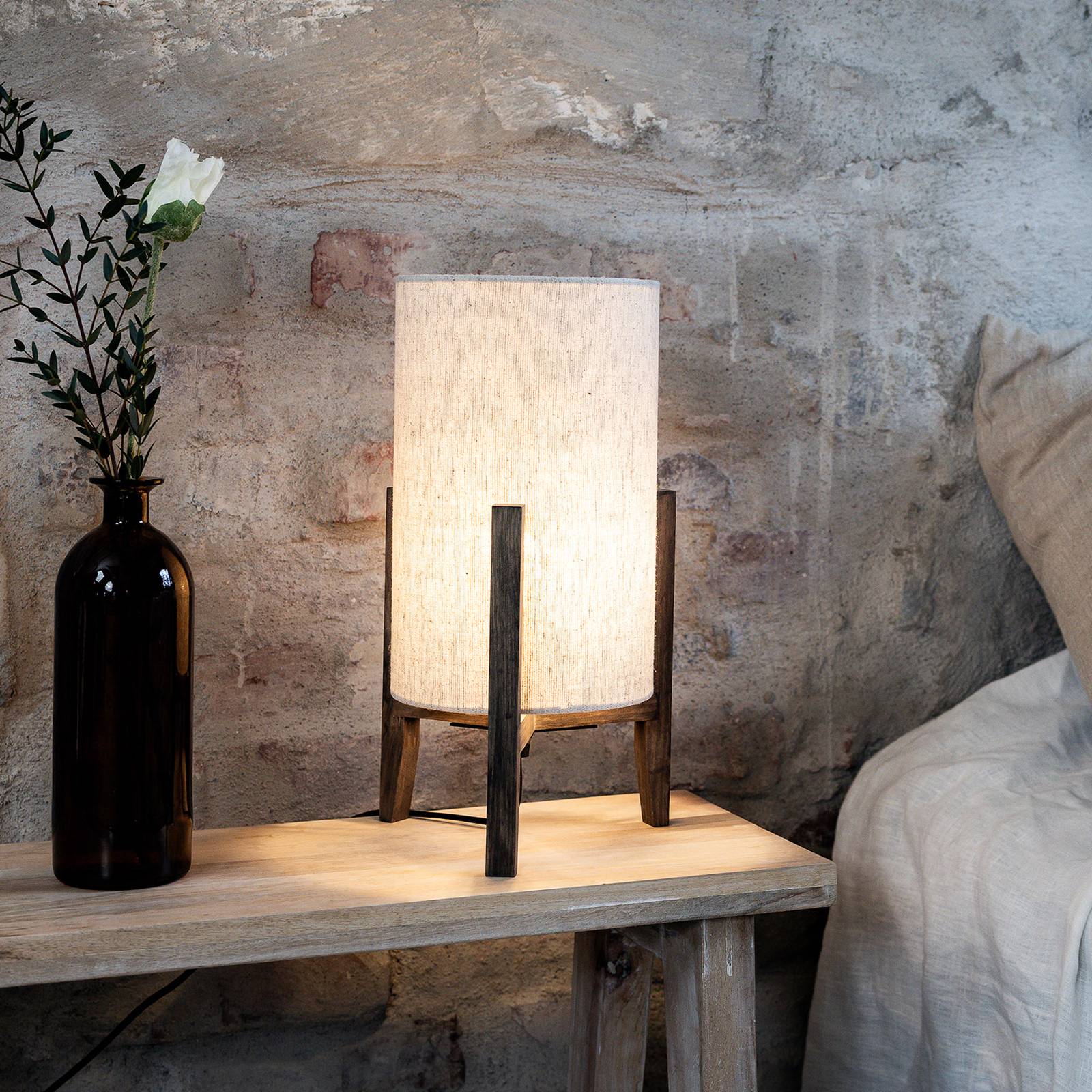 Markslöjd Tischlampe Eruca, Holz dunkel, für Wohn- / Esszimmer, Holz, Skandinavisch, Tischlampe