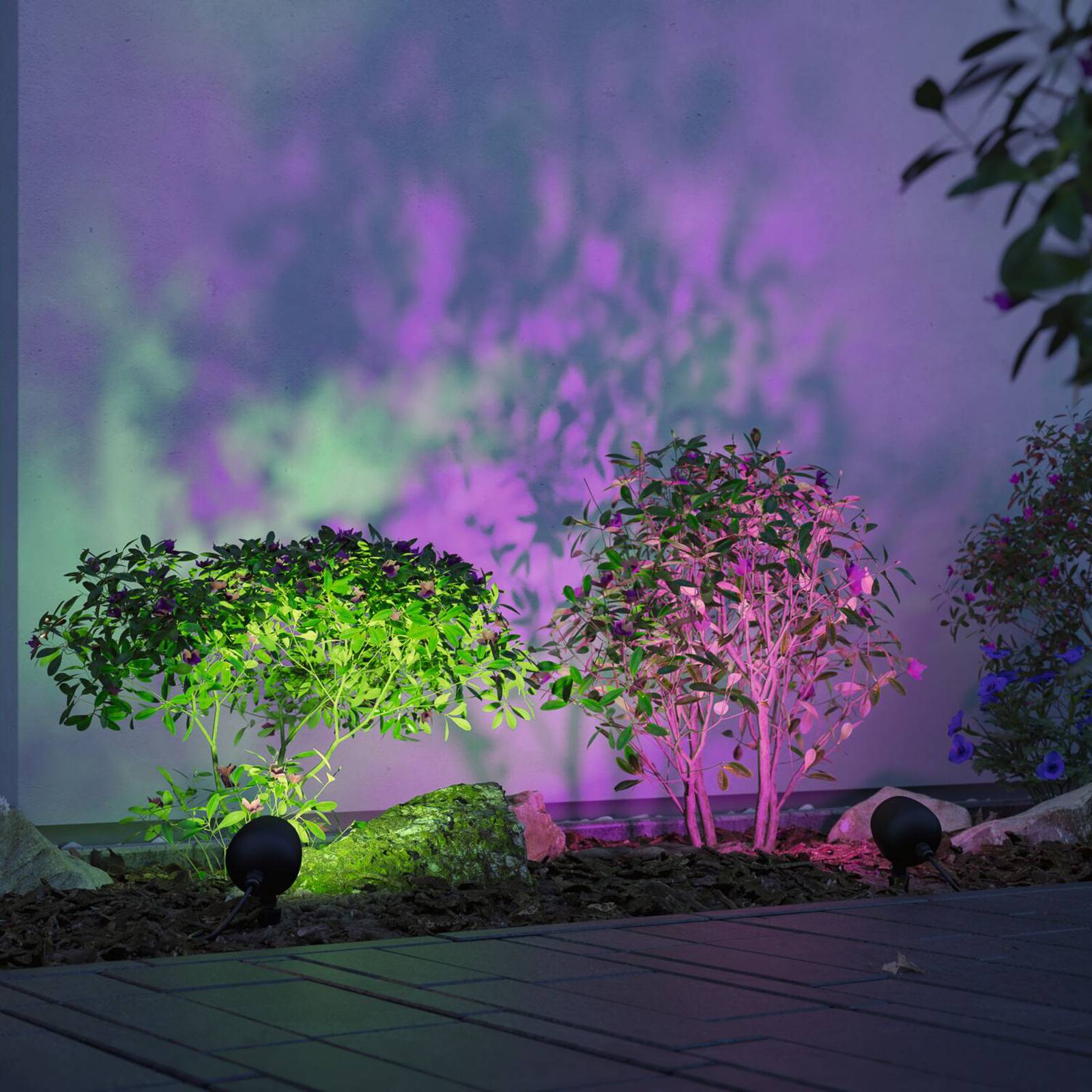 Paulmann Plug & Shine LED-Spot Kikolo Erdspieß, ZigBee, RGBW Kikolo, dimmbar, schwarz, Kunststoff