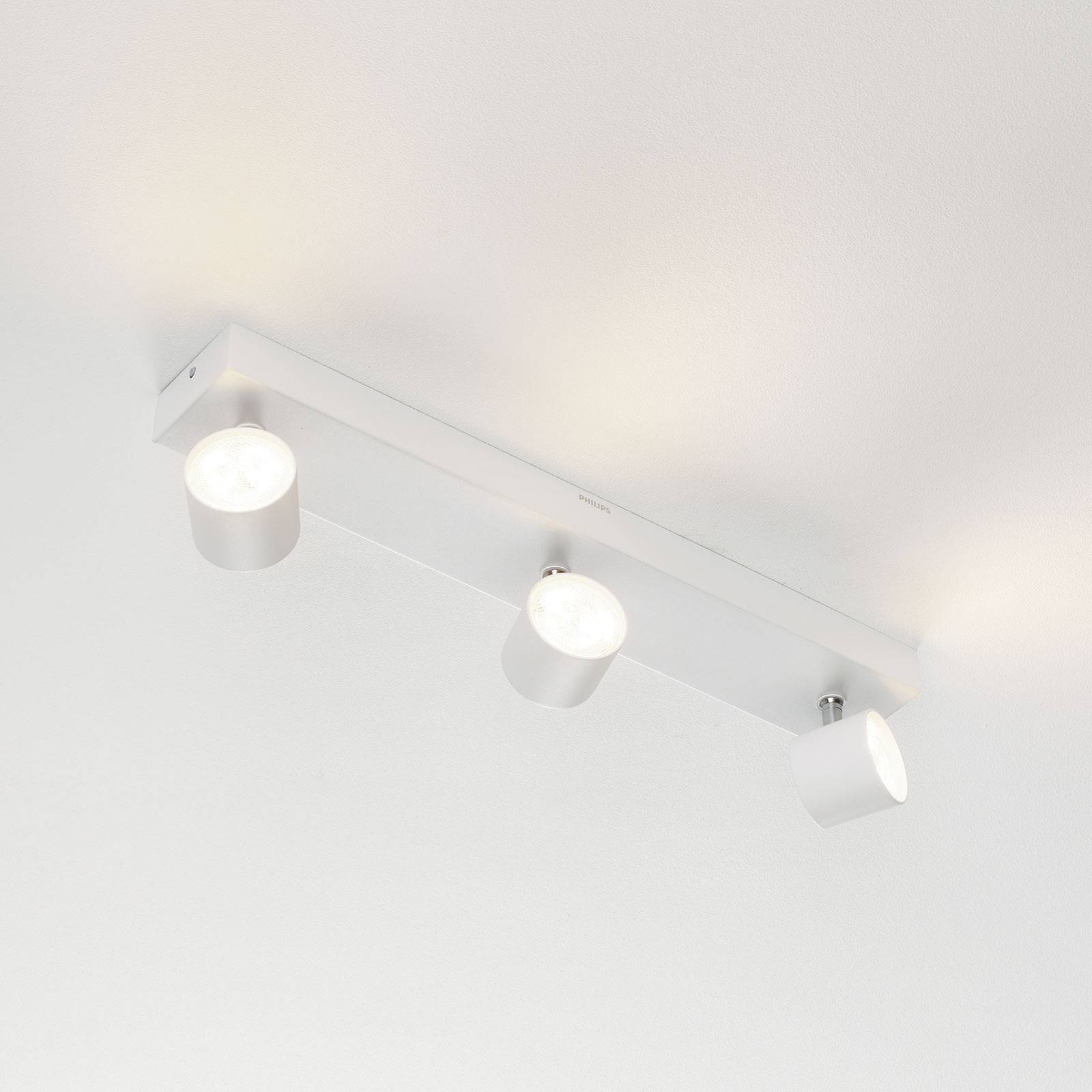 Philips Star LED-Strahler weiß 3-flg. WarmGlow STAR, dimmbar, weiß / opal, für Wohn- / Esszimmer, Metall, Modern, LED Deckenlampe