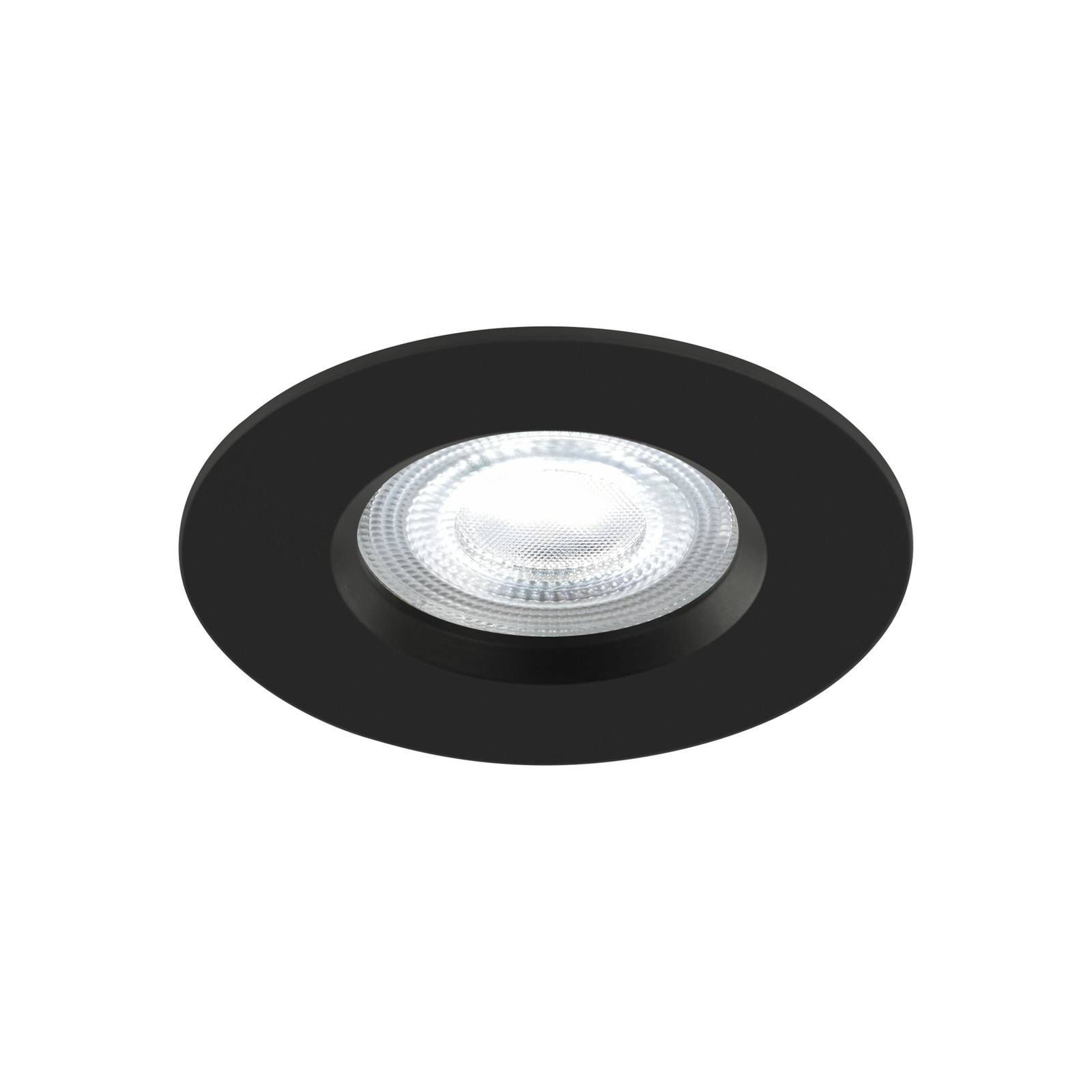 Nordlux LED-Einbauleuchte Don Smart, 3er-Set, schwarz dimmbar, schwarz, für Badezimmer, Kunststoff, Smart Home Einbaulampe