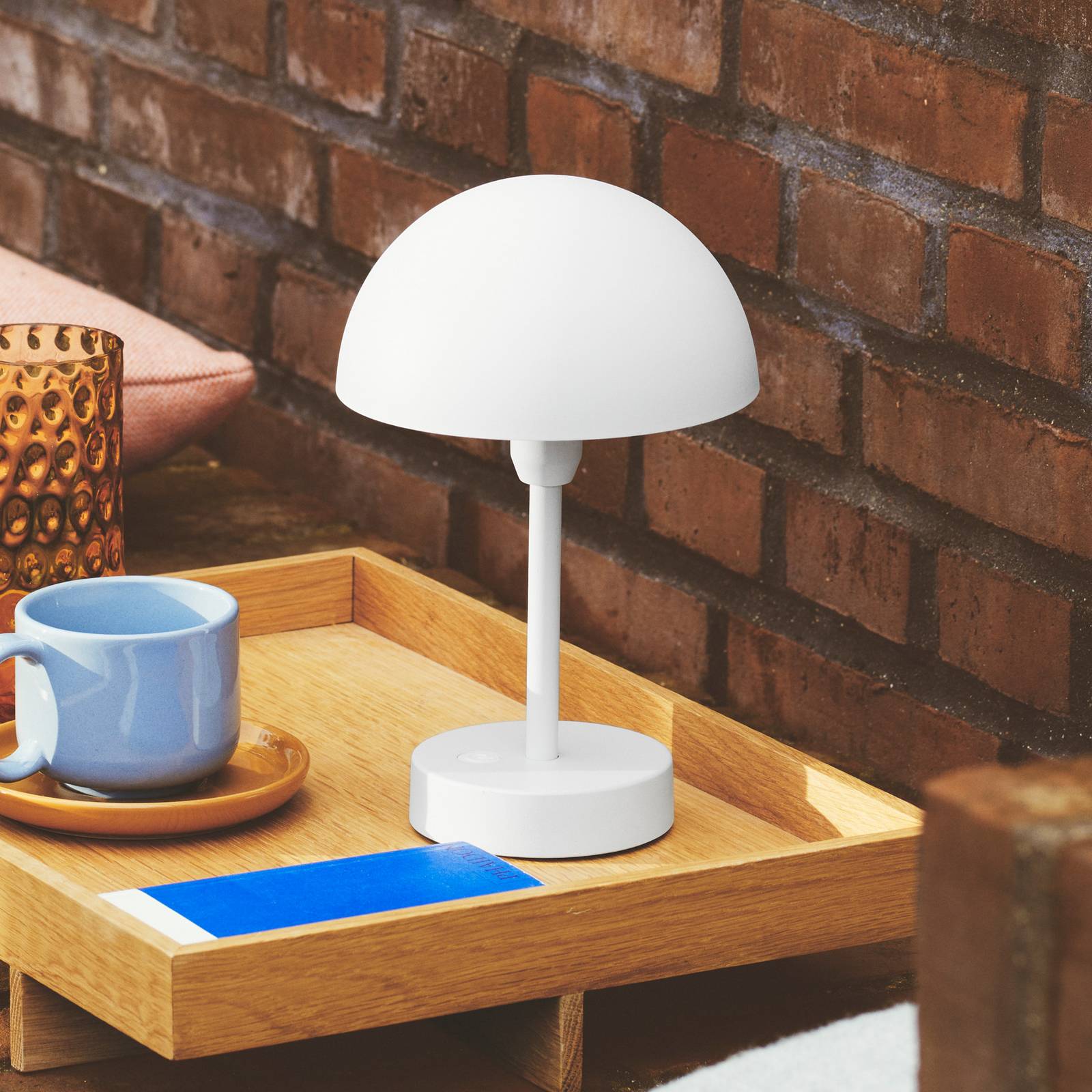 Nordlux LED-Akku-Tischleuchte Ellen To-Go, weiß, Aluminium dimmbar, weiß / opal, für Wohn- / Esszimmer, Aluminium