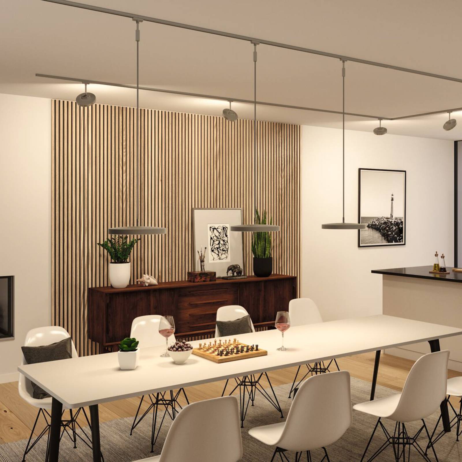 Paulmann URail Hildor LED-Pendel chrom 4.000K Hildor, dimmbar, alu / grau / zink, für Arbeitszimmer / Büro, Metall, Modern