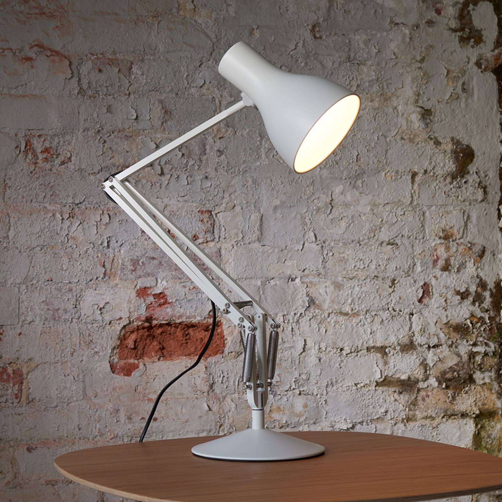Anglepoise LED Schreibtischlampe Type 75, weiß / opal, für Arbeitszimmer / Büro, Aluminium, Industrielles Design, LED Tischlampe