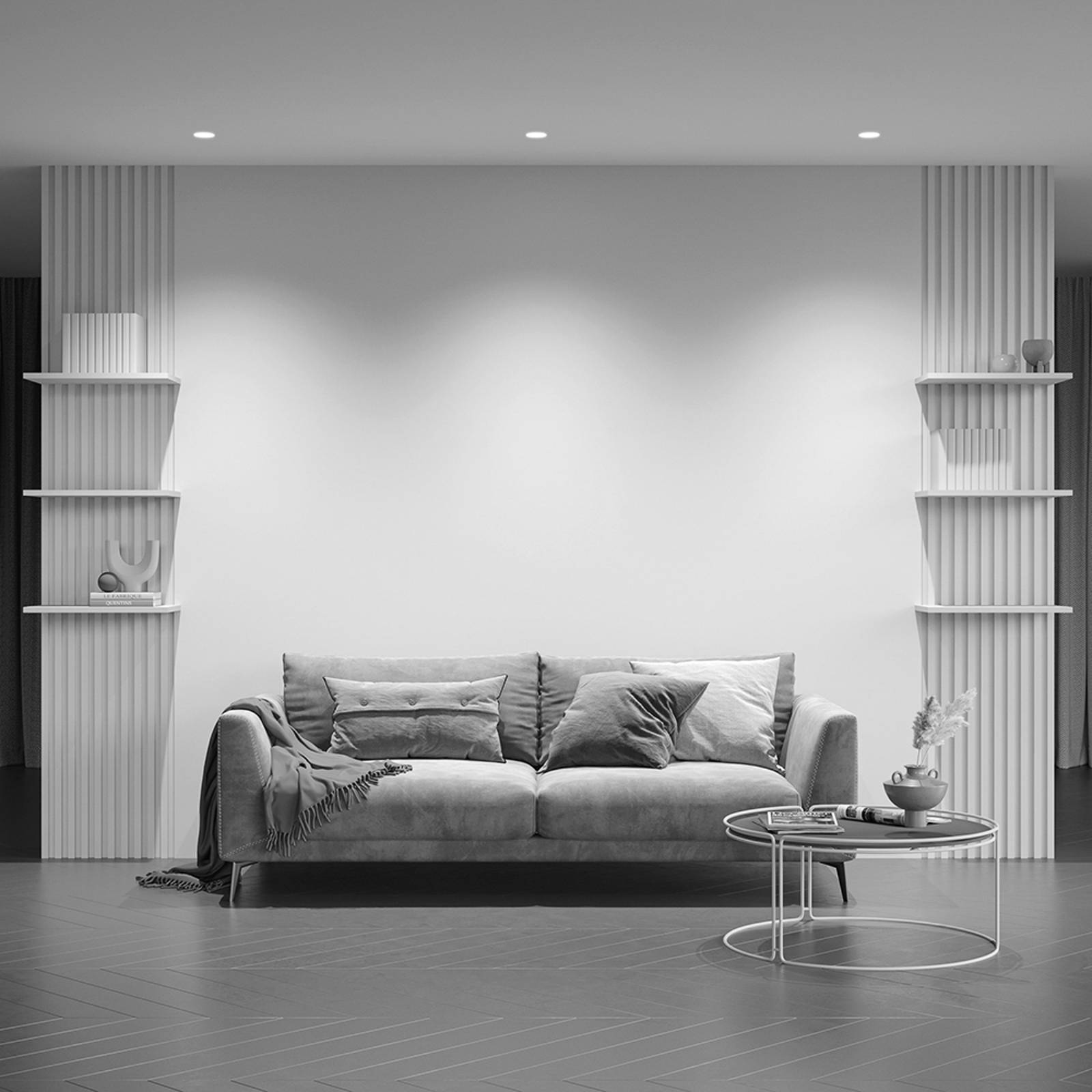 Maytoni Einbauleuchte Share, weiß/weiß, Ø 14 cm, Alu, GU10 dimmbar, weiß / opal, für Wohn- / Esszimmer, Aluminium, Modern, Einbaustrahler