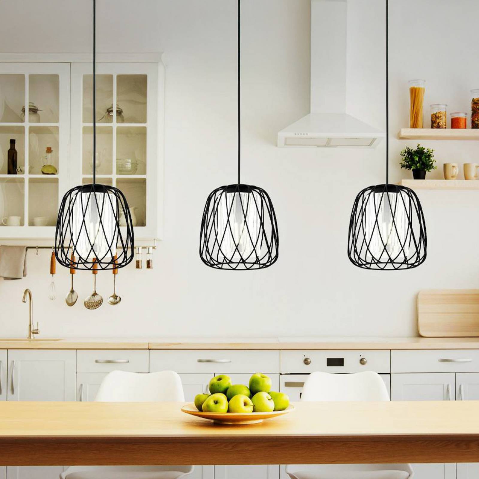 EGLO Hängelampe Floresta, dimmbar, schwarz, für Wohn- / Esszimmer, Metall, Pendelleuchte