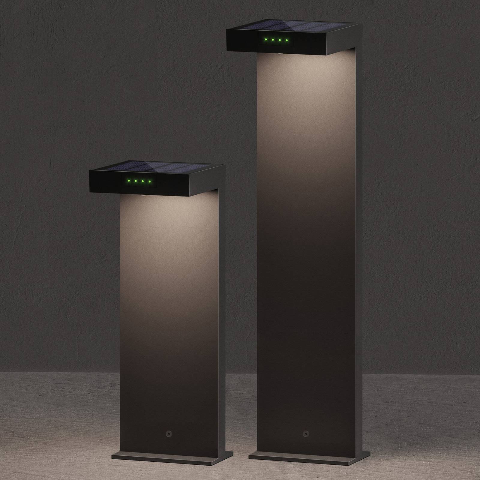 KLEWE LED-Solarlampe ALA GROUND MINI, anthrazit, 40 cm, IP65 MINI, schwarz, Aluminium, Modern, Solarleuchten