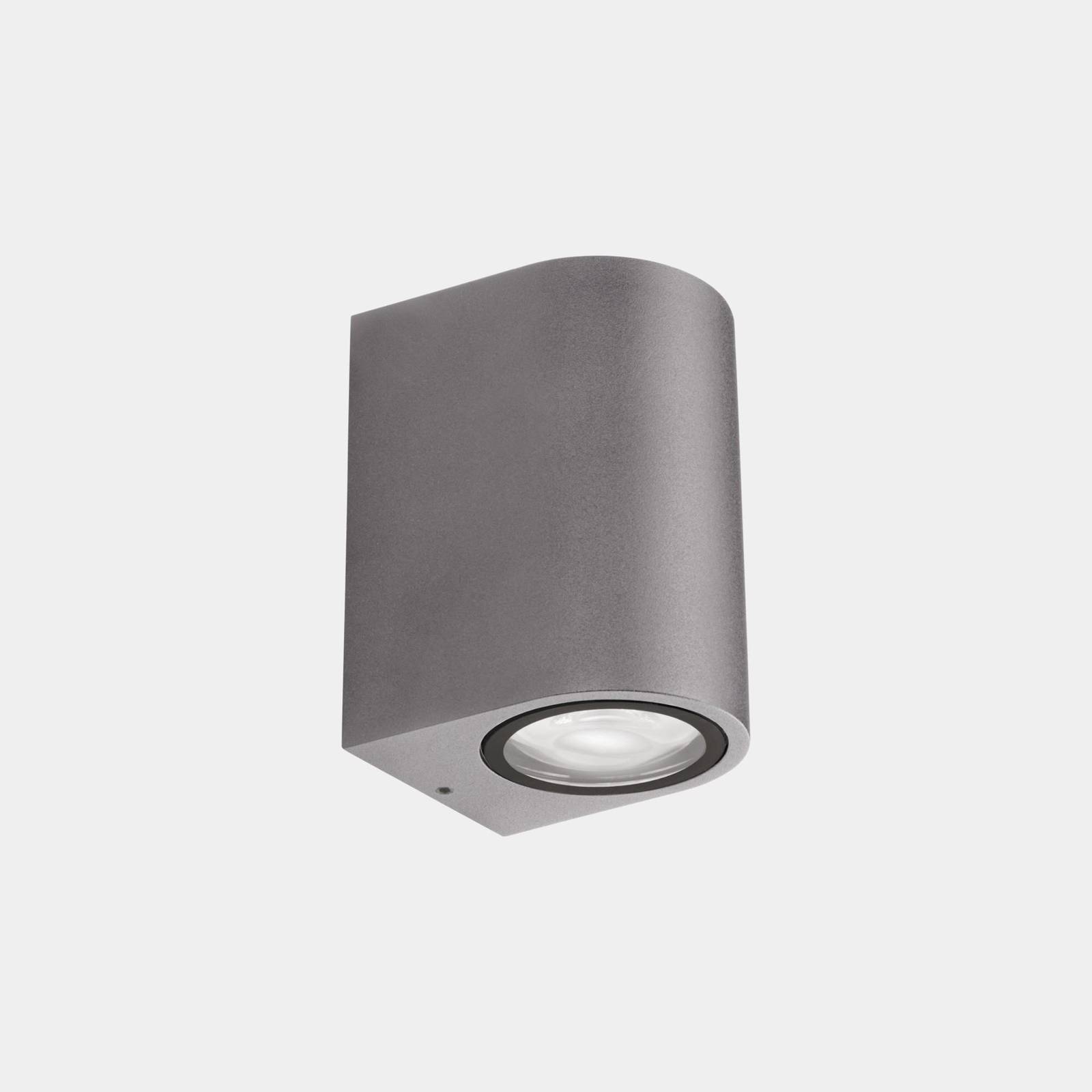 LEDS-C4 Außenwandlampe Eko Single, grau, Breite 7 cm, Alu dimmbar, alu / grau / zink, Aluminium, Modern