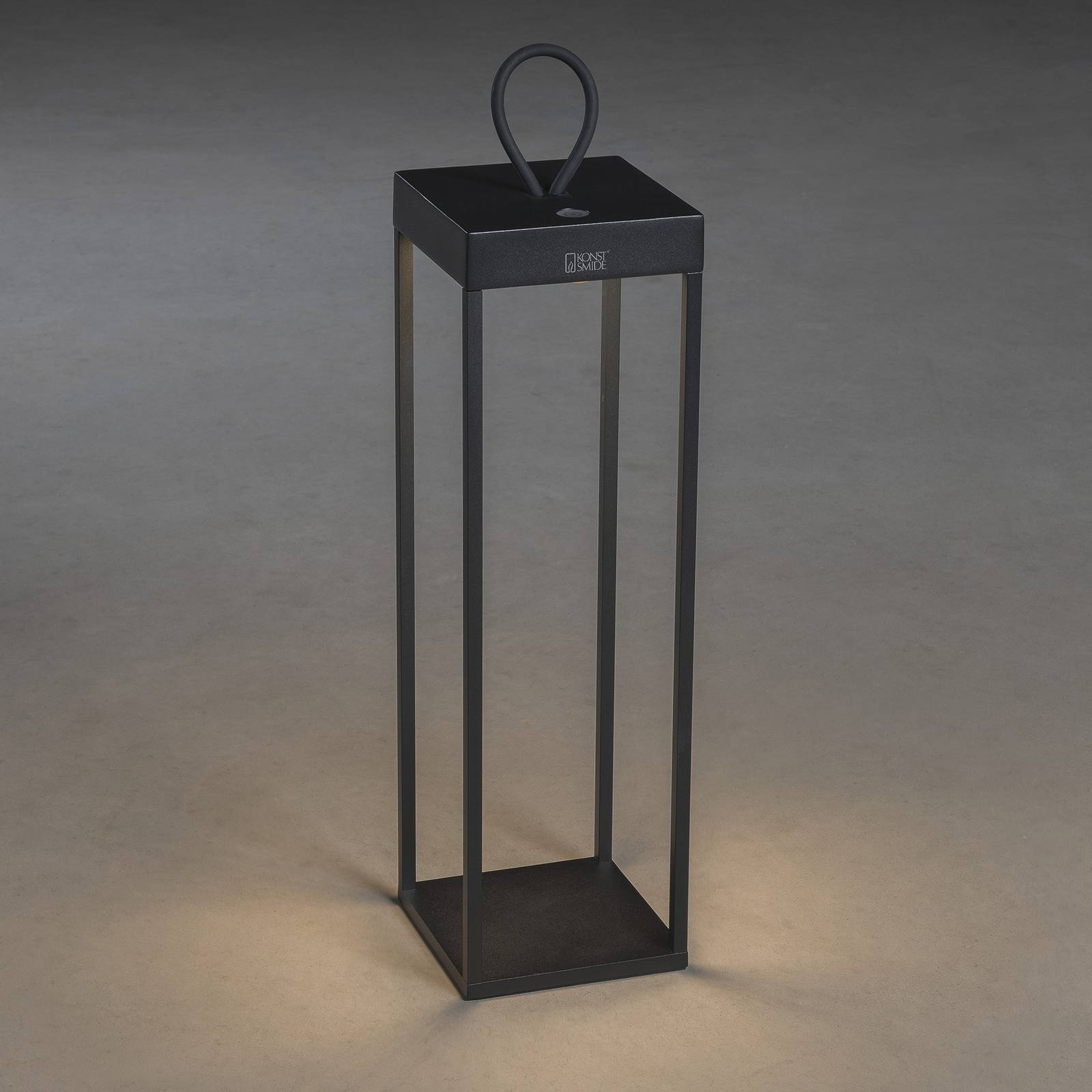 Konstsmide LED-Terrassenleuchte Ravello, Höhe 50cm dimmbar, schwarz, Aluminium, Modern