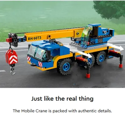 Stadt Montieren Fahrzeuge Moc Mobile Kran Auto Modell Bausteine Ziegel Spielzeug für Kinder Image