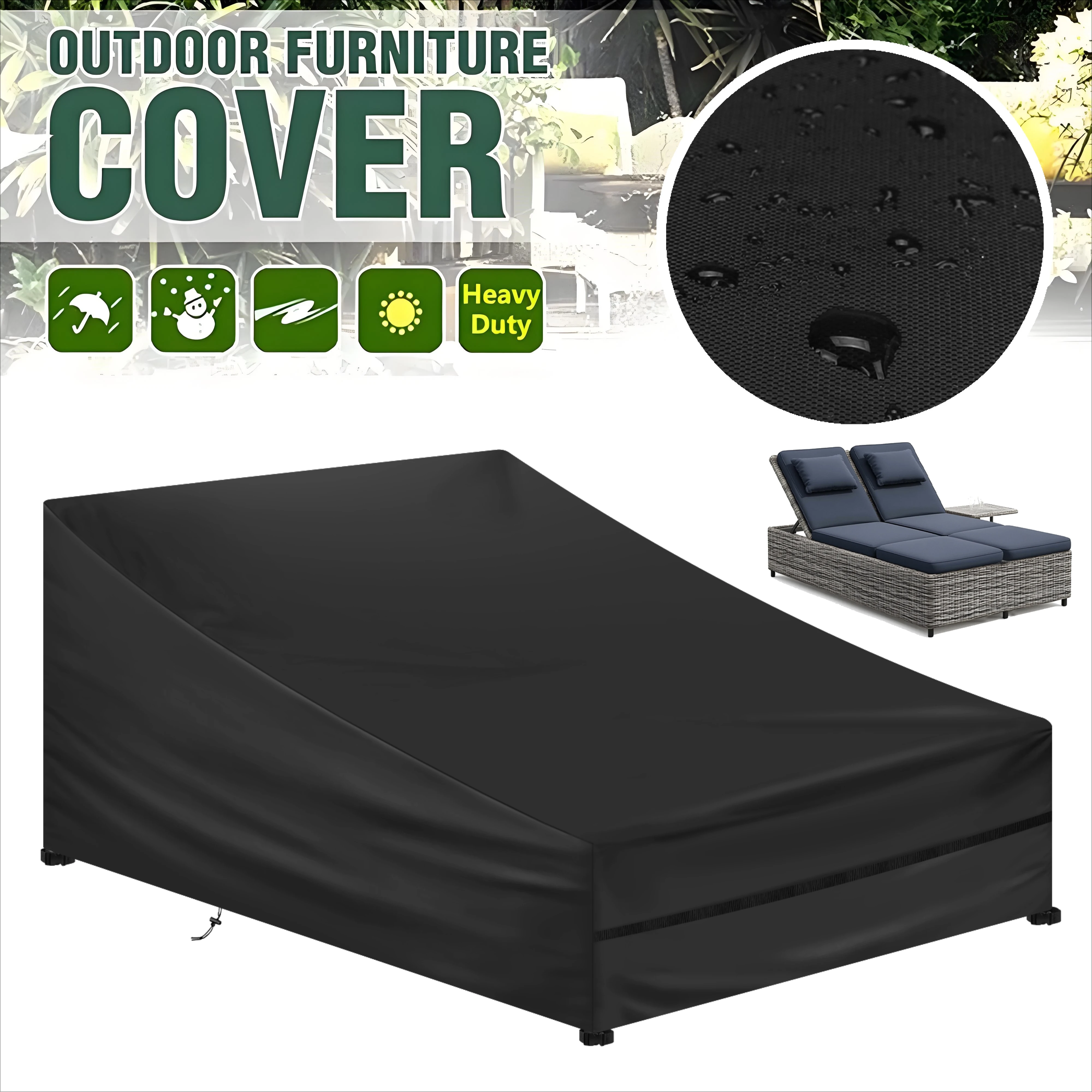 210D Oxford Rattan Sonnenliegenbezüge für Sonnenliegen, stapelbare Abdeckung, wasserdichte Sonnenliege-Abdeckung, Anti-UV-Liegestuhlbezüge