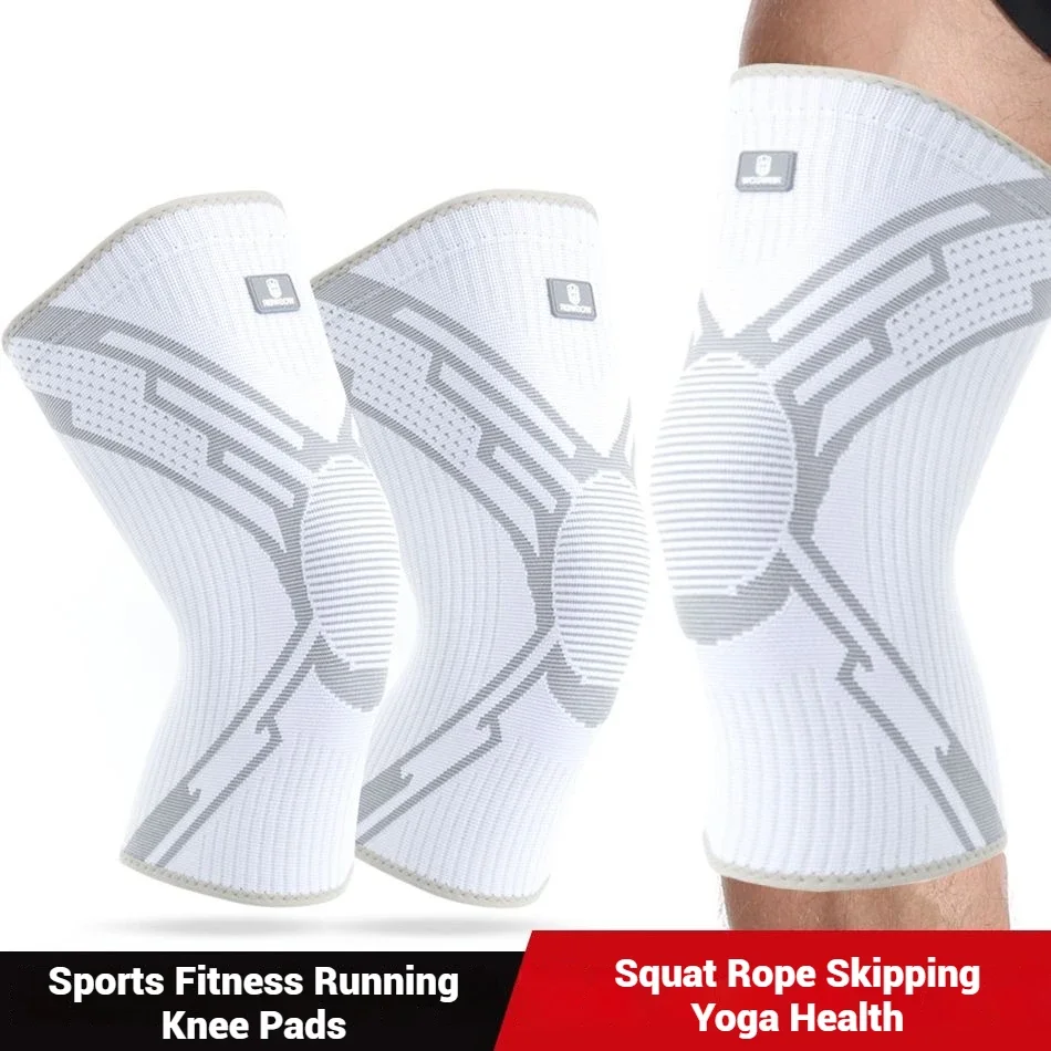 WOSWEIR-Professionelles dünnes Lauf-Kniepolster für Herren und Damen, rutschfeste Nylon-Sportschutzhülle für Basketball, Springseil Image