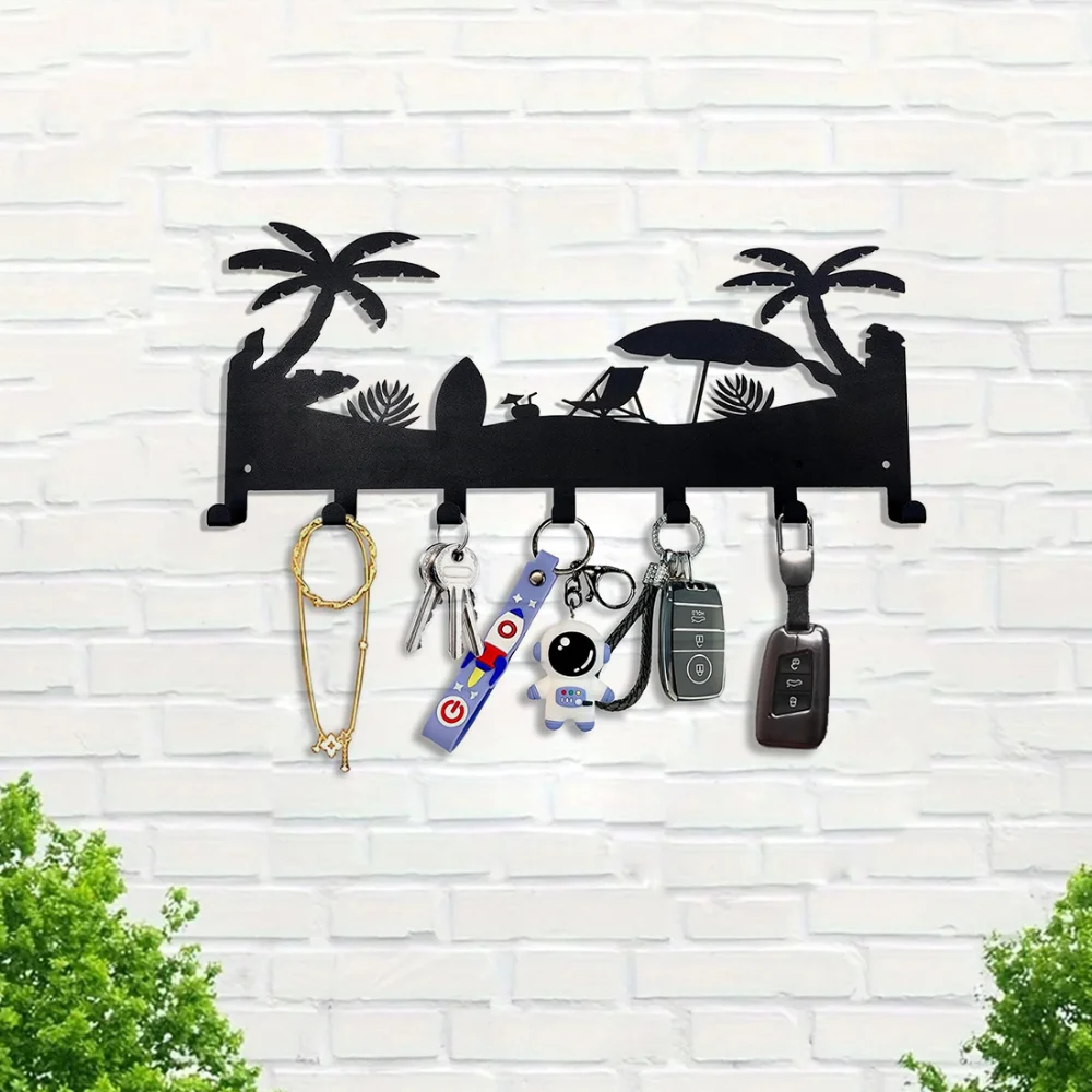 Charmante Metall Schlüssel Rack Wand halterung-7 Haken Organizer. Eine attraktive Wand dekoration für Haustür und Flur