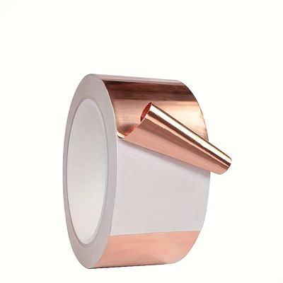 A Roll of Copper Foil Tape for Repelling Slugs and Snails Self-adhesive Pest Protection Barrier Conductive Copper foil Tape High Temperature Resistance