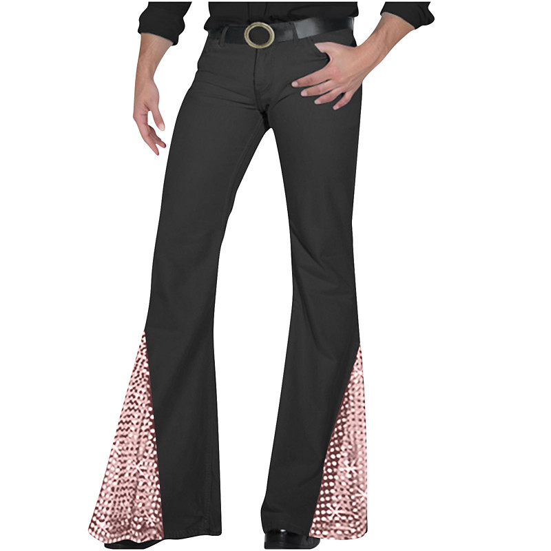 Retro Vintage 1960s Hippie Trousers Bell Bottom Pants Flared Trousers Hippie Sequins Fancy Dress Men's Halloween Carnival Valentine's Day Evening Party Music Festival Pride Parade Adults' Pants