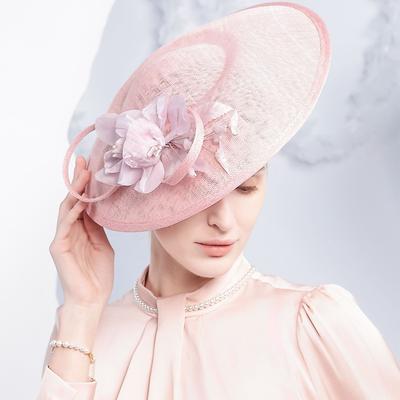 Hats Sinamay Bowler / Cloche Hat Sun Hat Saucer Hat Wedding Tea Party Elegant Wedding With Bowknot Floral Headpiece Headwear