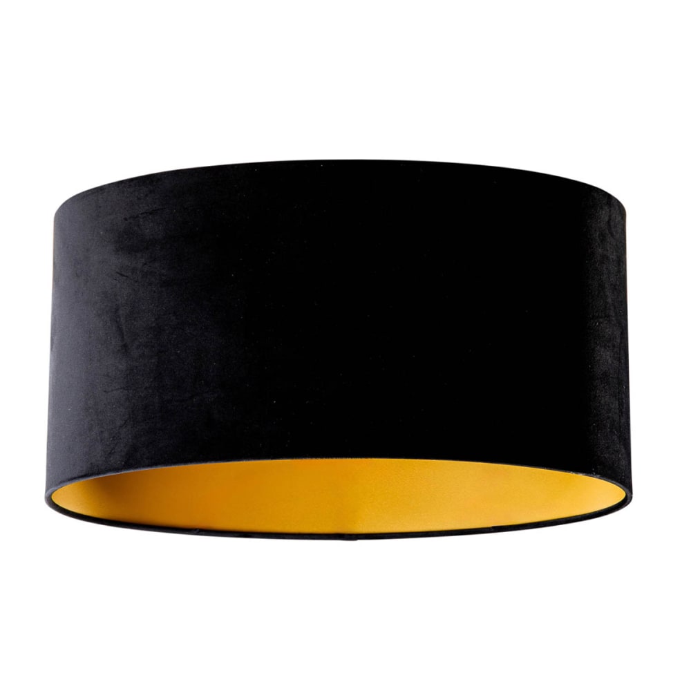 Abat-jour velours noir ovale