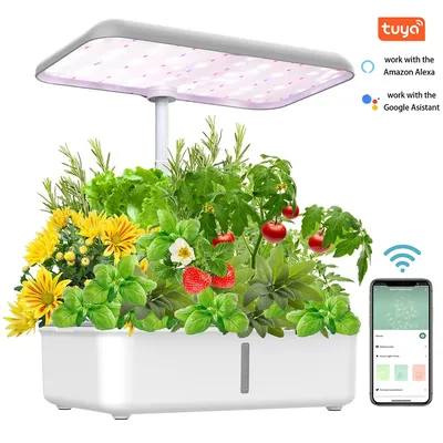 Tuya Wifi Hydoponics Growing System with LED Grow Light Auto Pump Smart Indoor Gardening System Herb