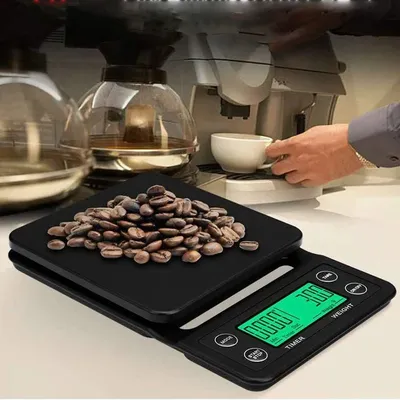 Electronic Digital Kitchen Scale Portable Coffee Scale With Timer High Precision 5kg 0.1g LCD