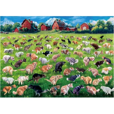 Adult Dog Pooping Jigsaw Puzzle 300/500/1000 Pieces Stress Relief Entertainment Toys Cartoon Paper