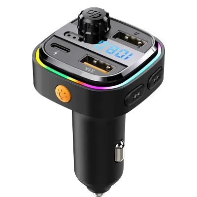 Car MP3 Wireless Speaker Multi-function Car MP3 Player Dual USB type-c Car Charger Fast Charge