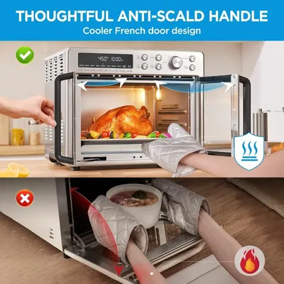 Flexify French Door Toaster Oven Air Fryer Combo, 26.4 QT, Extra Large Air Fryer Countertop Oven