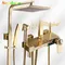Ensemble de douche de salle de bains numérique en or brossé, système de douche thermostatique de salle de bains, robinet mitigeur de salle de bains chaud et froid en laiton de qualité