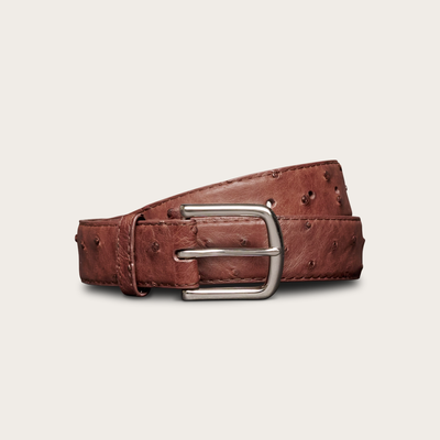 Tecovas Men's Ostrich Belt, Hazelnut, Size 34
