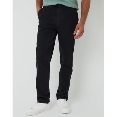 Black Elasticated Waist Chino Trousers