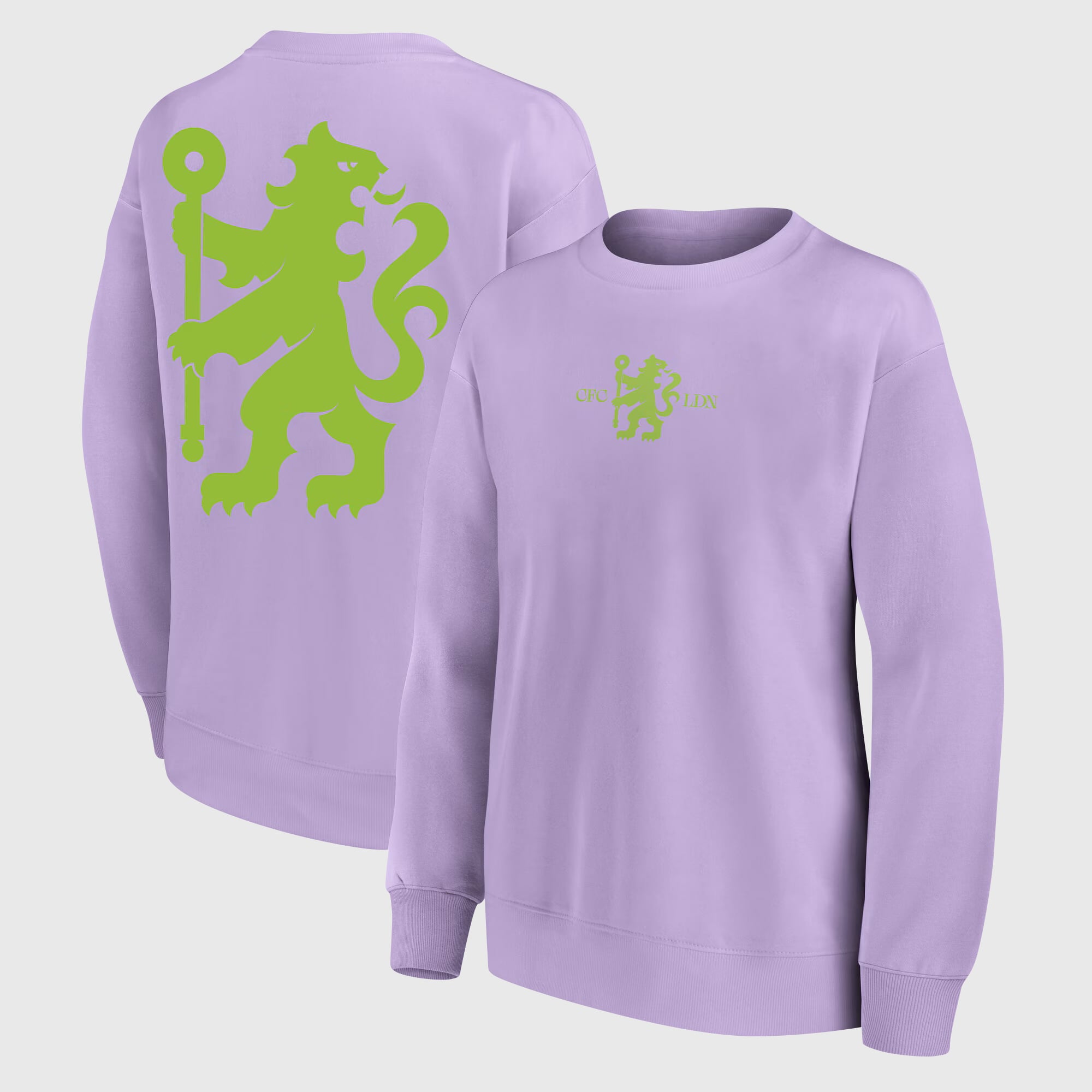 Chelsea Rampant Lion Fashion Oversized Rundhals-Sweatshirt – Purple Rose – Damen